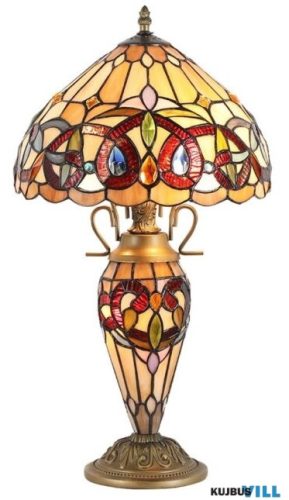LUXERA 1706 TIFFANY XXI asztali lámpa 2xE27/60W 1xE14/7W Ø30cm ↕56cm