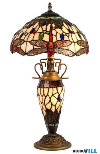 LUXERA 1710 TIFFANY XXII asztali lámpa 2xE27/60W 1xE14/7W Ø30cm ↕56cm