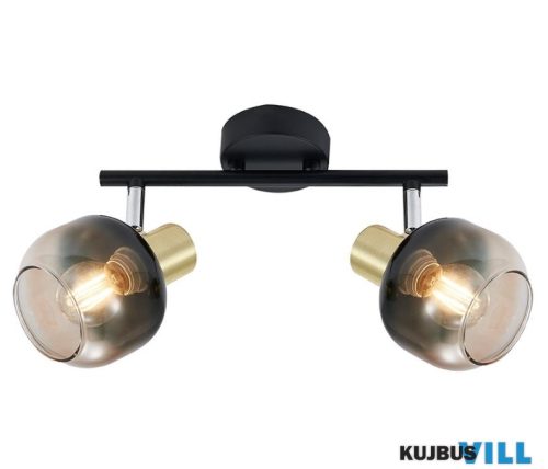 LUXERA 27514 PEGAS spotlámpa 2xE14/40W fekete-arany/füstüveg