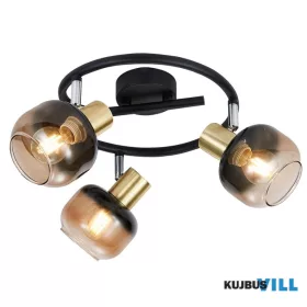   LUXERA 27515 PEGAS spotlámpa 3xE14/40W fekete-arany/füstüveg