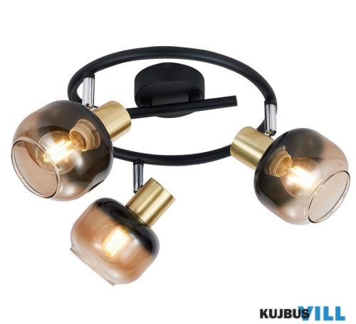 LUXERA 27515 PEGAS spotlámpa 3xE14/40W fekete-arany/füstüveg
