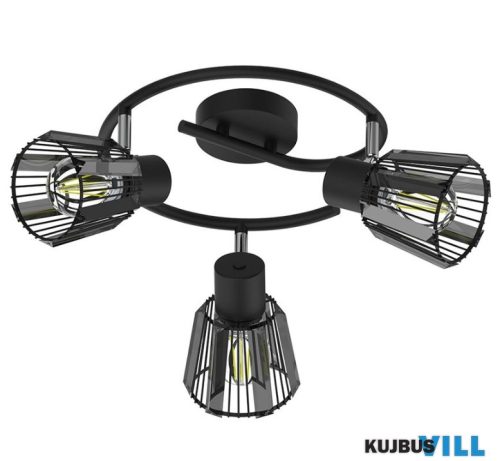 LUXERA 27518 PONTEO spotlámpa 3xE27/40W fekete/füstüveg