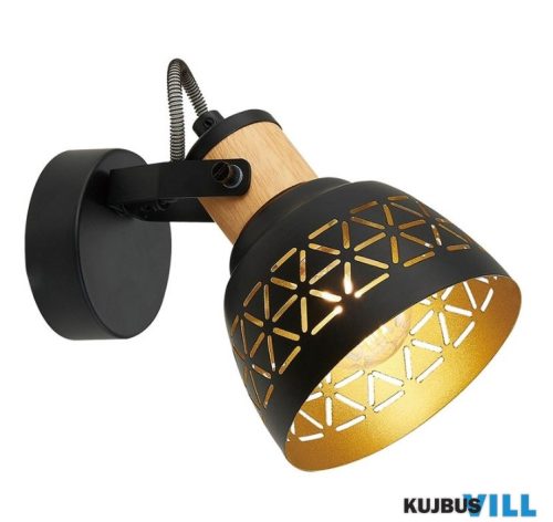 LUXERA 27522 MESCALA spotlámpa 1xE14/40W fekete-arany/világos fa