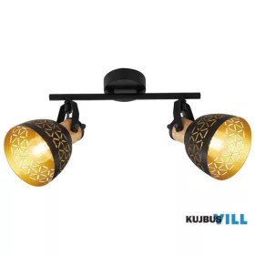   LUXERA 27523 MESCALA spotlámpa 2xE14/40W fekete-arany/világos fa