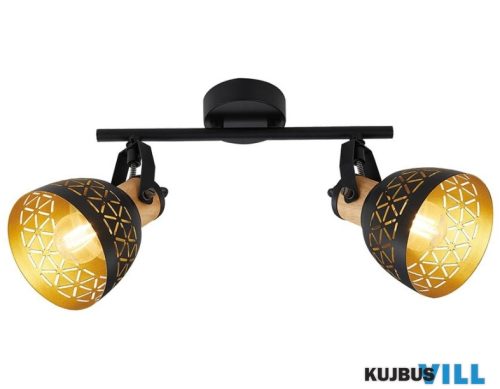 LUXERA 27523 MESCALA spotlámpa 2xE14/40W fekete-arany/világos fa
