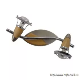   LUXERA 318 ZEUS spotlámpa/2 R50/40W, króm/matt króm/világos fa