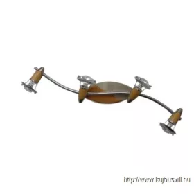   LUXERA 321 ZEUS spotlámpa/4 R50/40W, króm/matt króm/világos fa