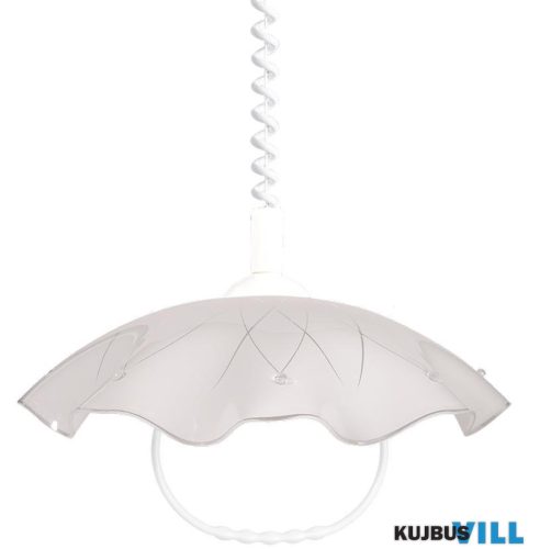 LUXERA 45145 LYRA GLASS függeszték E27/60W fényes fehér üveg