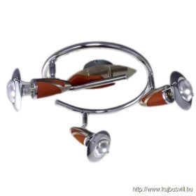   LUXERA 467 ZEUS spotlámpa/3 R50/40W, matt króm/cseresznye csiga