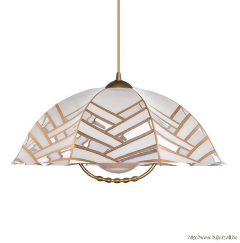 LUXERA 47001L01 LYRA ACRYL IV függeszték E27/60W Ø44cm ↕70cm fehér/arany