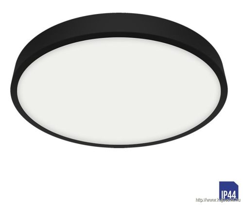 LUXERA 49044 LENYS LED lámpatest 18W/1530lm 4000K Ø19cm IP44 fekete