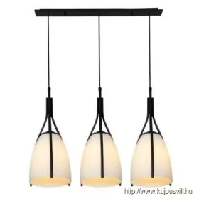   LUXERA 61302 ZORZO függeszték/3 E27/60W ↔72cm matt fekete/fehér