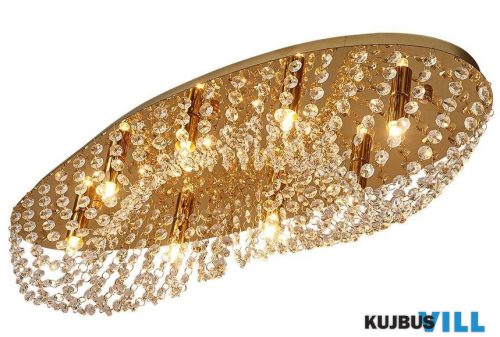 LUXERA 62440 ELIPTHON mennyezet lámpa 8xG9/33W arany/kristály ↔64cm