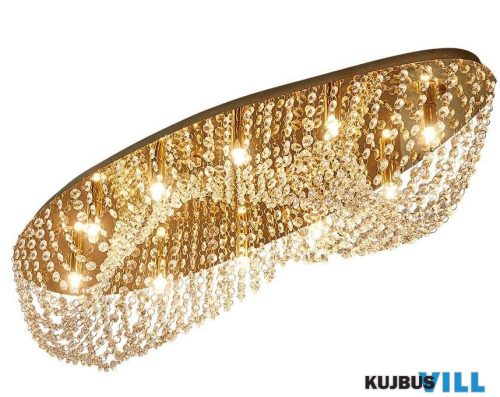 LUXERA 62441 ELIPTHON mennyezet lámpa 10xG9/33W arany/kristály ↔81cm