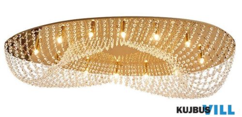 LUXERA 62442 ELIPTHON mennyezet lámpa 12xG9/33W arany/kristály ↔105cm