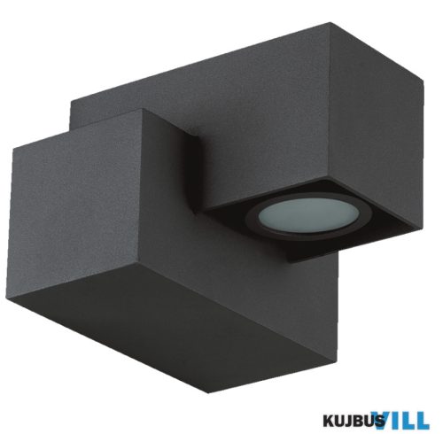LUXERA 63006 ROCS kültéri falikar 1x3LED/3W, sötét szürke 12x12cm IP44