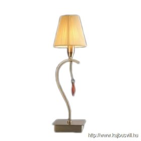 LUXERA 64329 OXFORD asztali lámpa E14/40W króm/beige