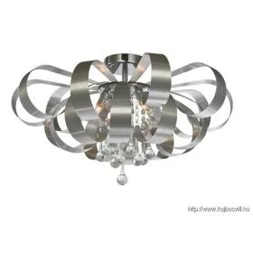   LUXERA 64410 RIBBON CRYSTAL mennyezet lámpa 6xG9/33W Ø60cm matt alu