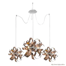   LUXERA 64420 RIBBON függeszték/3 3xG9 33W ↔60cm ↕170cm matt réz