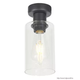   LUXERA 64424 ORADEA menny.lámpa/1 E27/40W Ø22cmmatt fekete/víztiszta üveg