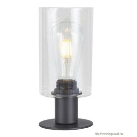   LUXERA 64426 ORADEA asztali lámpa/1 E27/40W ↕22cm matt fekete/víztiszta üveg