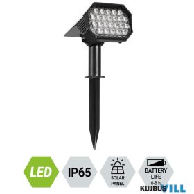   LUXERA 65285 FOLD SOLAR talajba szúrható lámpa 4,8W/50-100lm 2800-3200K dual mode IP65 fekete