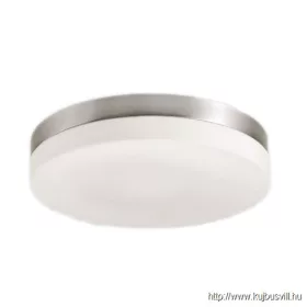  LUXERA 67102 PILLS mennyezet lámpa 2xE27/60W Ø29,5cm IP44 nikkel satin/fehér