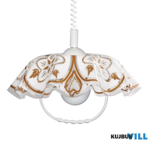 LUXERA 74197A01 LYRA ACRYL I függeszték E27/60W Ø40cm fehér/barna