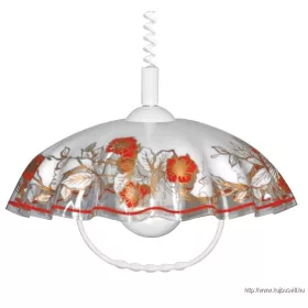   LUXERA 74197D02 LYRA ACRYL III függeszték E27/60W Ø41cm fehér/piros