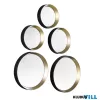 LUXERA 1340180 LIA fali tükör 1xØ25, 1xØ23, 1xØ18, 2xØ15cm fekete-arany