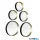 LUXERA 1340180 LIA fali tükör 1xØ25, 1xØ23, 1xØ18, 2xØ15cm fekete-arany