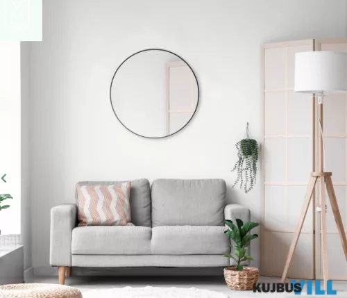 LUXERA 1430102 BRITTA fali tükör metal Ø80cm fekete