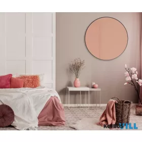   LUXERA 1431302 BRITTA fali tükör metal Ø80cm fekete / rosé üveg