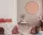 LUXERA 1431302 BRITTA fali tükör metal Ø80cm fekete / rosé üveg