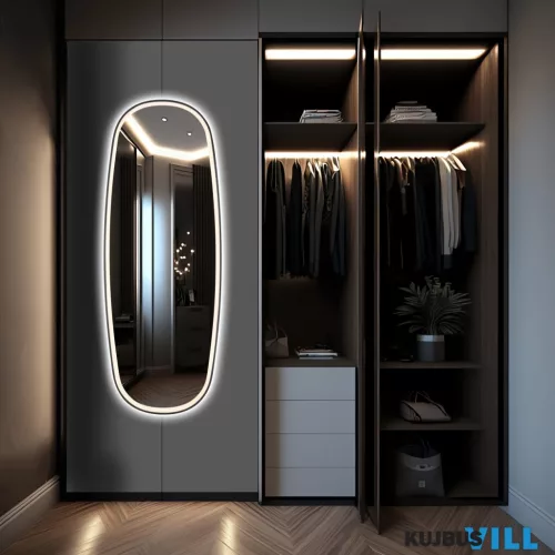 LUXERA 1980202 DIANA LED tükör 29W/3100lm 3000K/4000K IP44 ↔60cm ↕160cm fekete