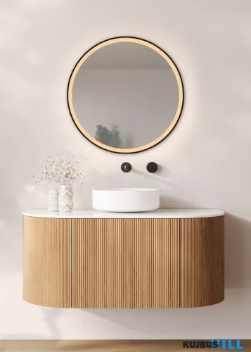 LUXERA 1980302 DIANA LED tükör 19W/2200lm 3000K/4000K IP44 Ø60cm fekete
