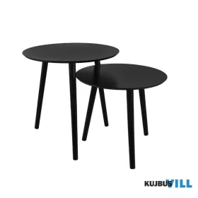   LUXERA 2360102 VILMA kisasztal 2db/szett ↕50cm Ø50cm; ↕40cm Ø45cm fekete