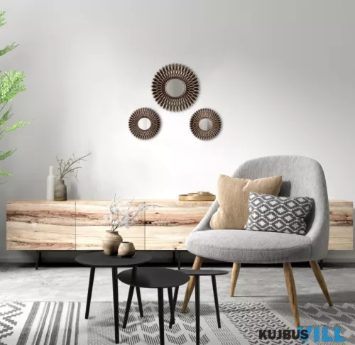LUXERA 2440180 AMANDA fali tükör készlet 1db x Ø30cm 2db Ø20cm arany