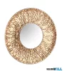 LUXERA 2490179 RUNA fali tükör metal Ø80cm arany