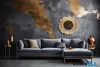 LUXERA 2490279 RUNA fali tükör metal Ø80cm arany