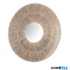 LUXERA 2580130 MANIKA fali tükör Ø80cm fa színű kötél