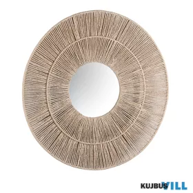 LUXERA 2580130 MANIKA fali tükör Ø80cm fa színű kötél