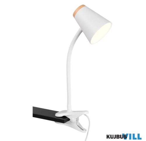TR R25831101 PONGO csiptetős lámpa 4,5W LED/500lm/3000K ↕36cm ↔32cm Ø9,5cm fehér