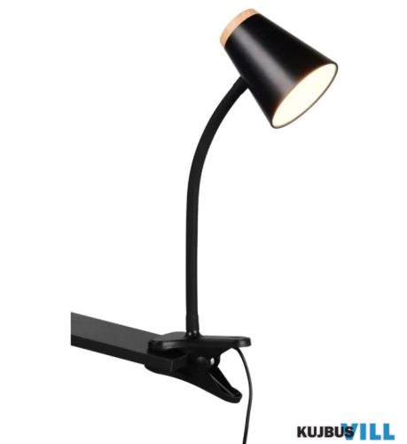 TR R25831102 PONGO csiptetős lámpa 4,5W LED/500lm/3000K ↕36cm ↔32cm Ø9,5cm fekete
