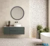LUXERA 2690102 TESSA csiszolt fali tükör Ø80cm fekete glitter effekt