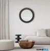 LUXERA 2700202 AMILA fali tükör Ø76cm fekete