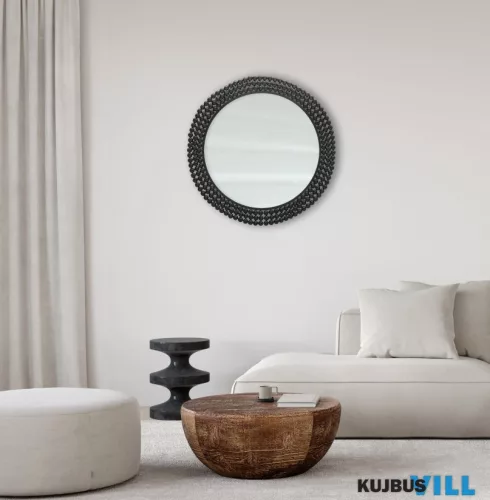 LUXERA 2700202 AMILA fali tükör Ø76cm fekete