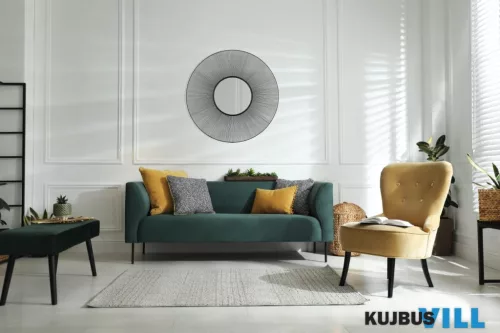 LUXERA 2710102 MANIKA fali tükör metal Ø100cm fekete