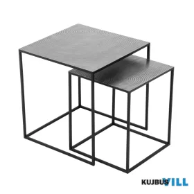   LUXERA 2740189 SHANTI kisasztal 2db/szett ↔50cm ↕53cm ↗50cm; ↔40cm ↕46cm ↗40cm fekete-ezüst