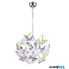   TRIO R30214017 BUTTERFLY függeszték excl.4xG9 ↕150cm Ø50cm multicolor